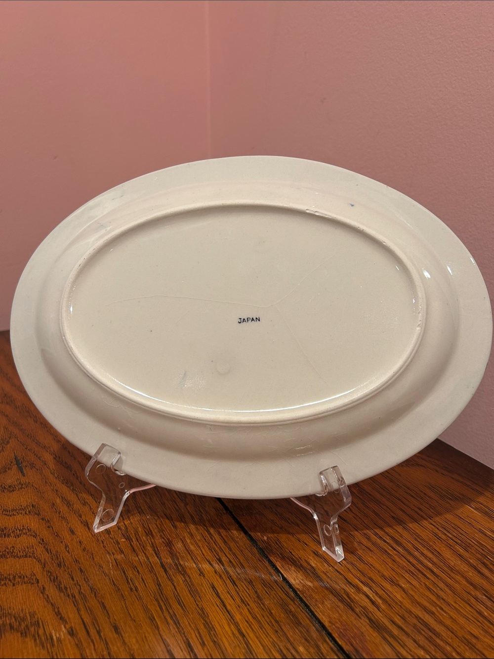 Blue and White Willow Pattern Oval Serving Platter - Picture 3 of 4